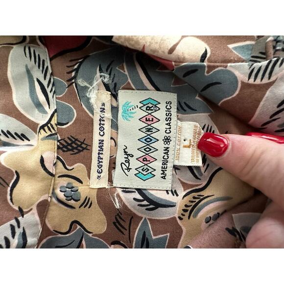 Vintage Reyn Spooner Men's Floral Print Hawaiian Button Down Shirt Size L - Picture 6 of 6